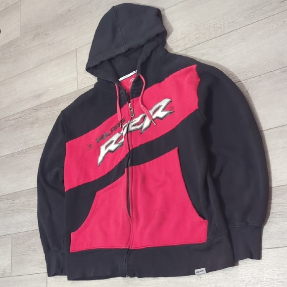 Polaris Men's Black and Red Zip Up Sweater - Picture 4 of 5